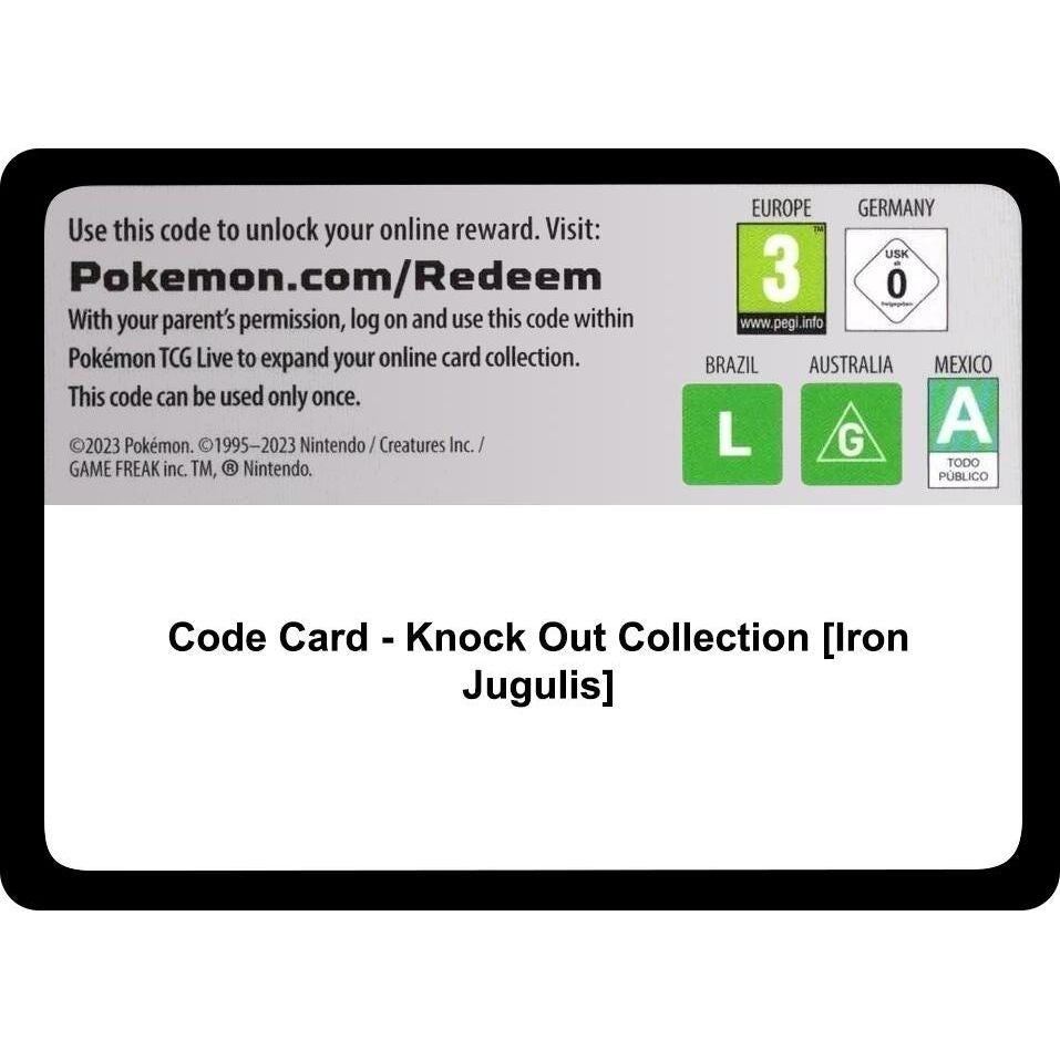Image for Code Card - Knock Out Collection [Iron Jugulis] (MCAP) - Pokemon