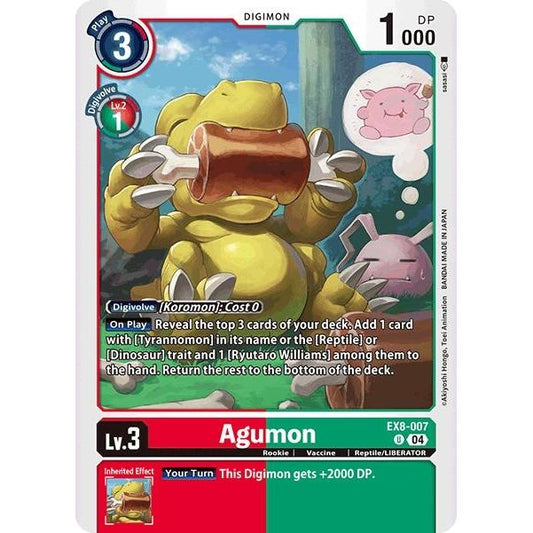 Image for Agumon - EX8-007 (EX8-007 U) - Digimon Card Game