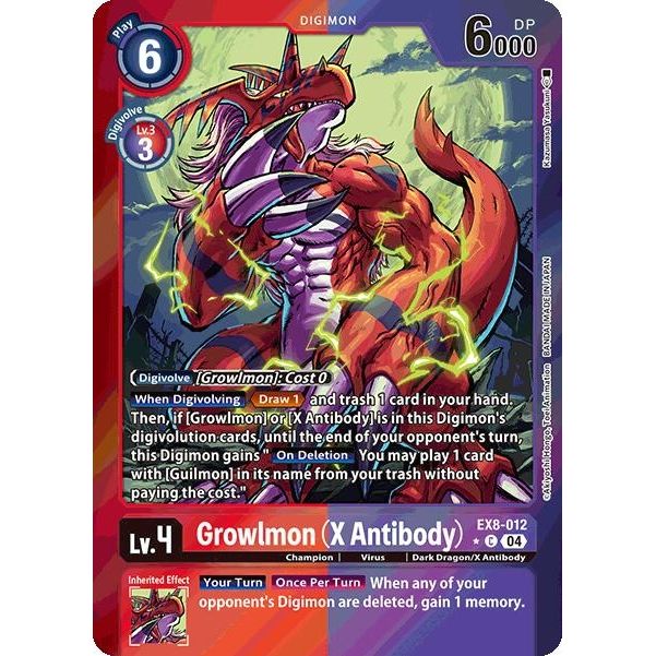 Image for Growlmon (X Antibody) (Limited Foil) (EX8-012 C) - Digimon Card Game