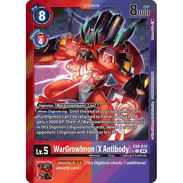 Image for WarGrowlmon (X Antibody) (Limited Foil) (EX8-015 C) - Digimon Card Game