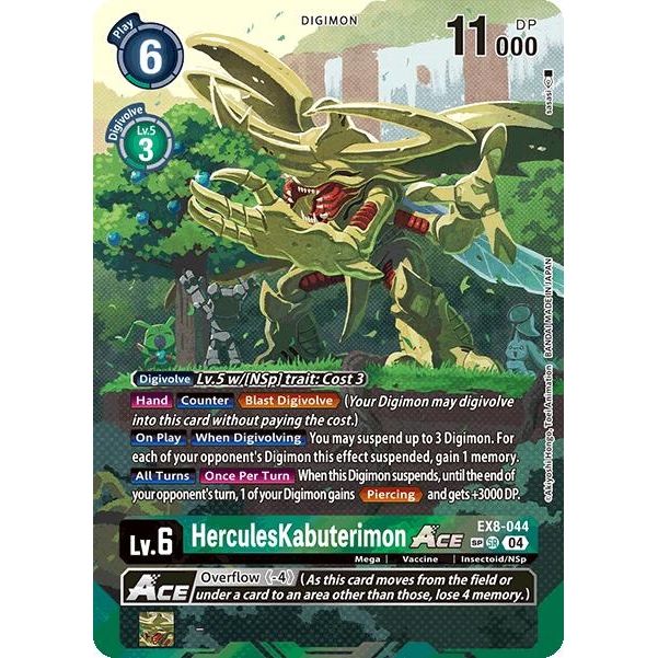Image for HerculesKabuterimon ACE (Textured) (EX8-044 SR) - Digimon Card Game