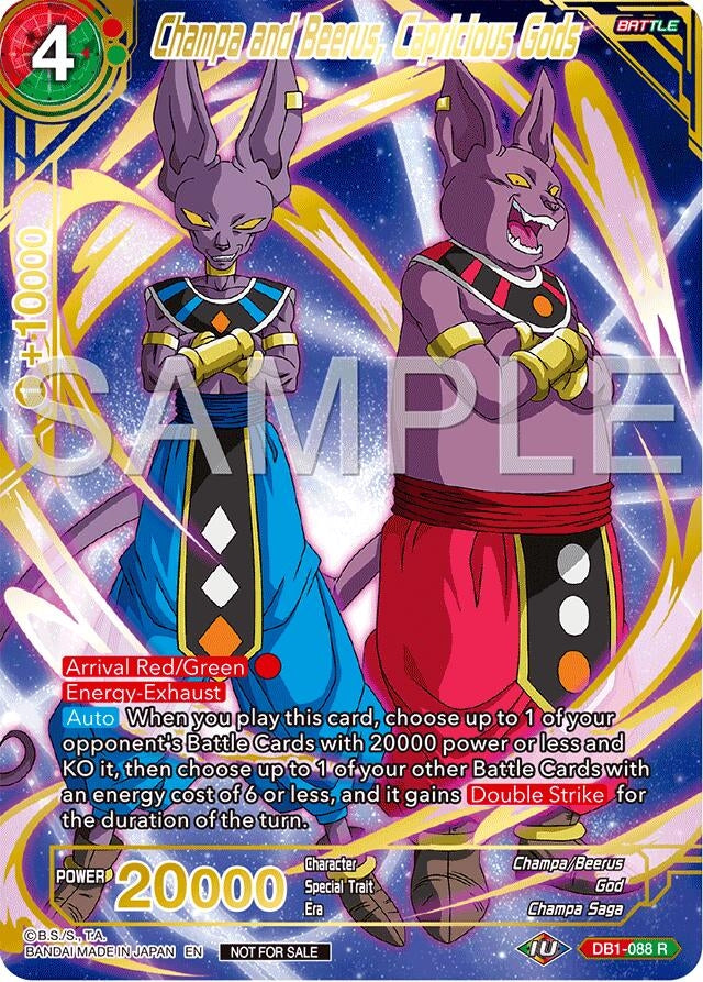 Image for Champa and Beerus, Capricious Gods (Championship 2024 Finals Pack) (Gold Stamped) (DB1-088) (TPR) - Dragon Ball Super: Masters