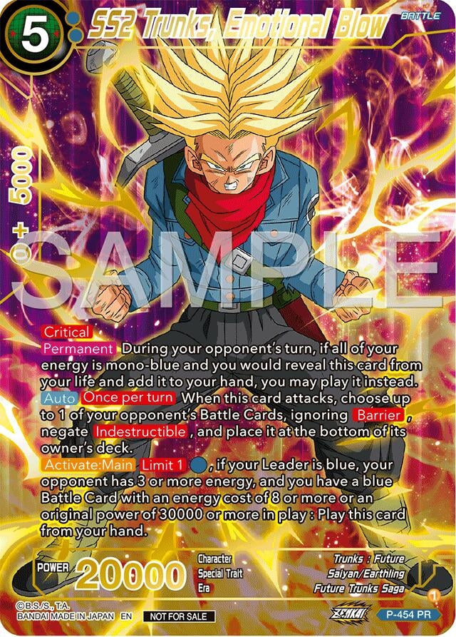 Image for SS2 Trunks, Emotional Blow (Championship 2024 Finals Pack) (Gold Stamped) (P-454) (TPR) - Dragon Ball Super: Masters