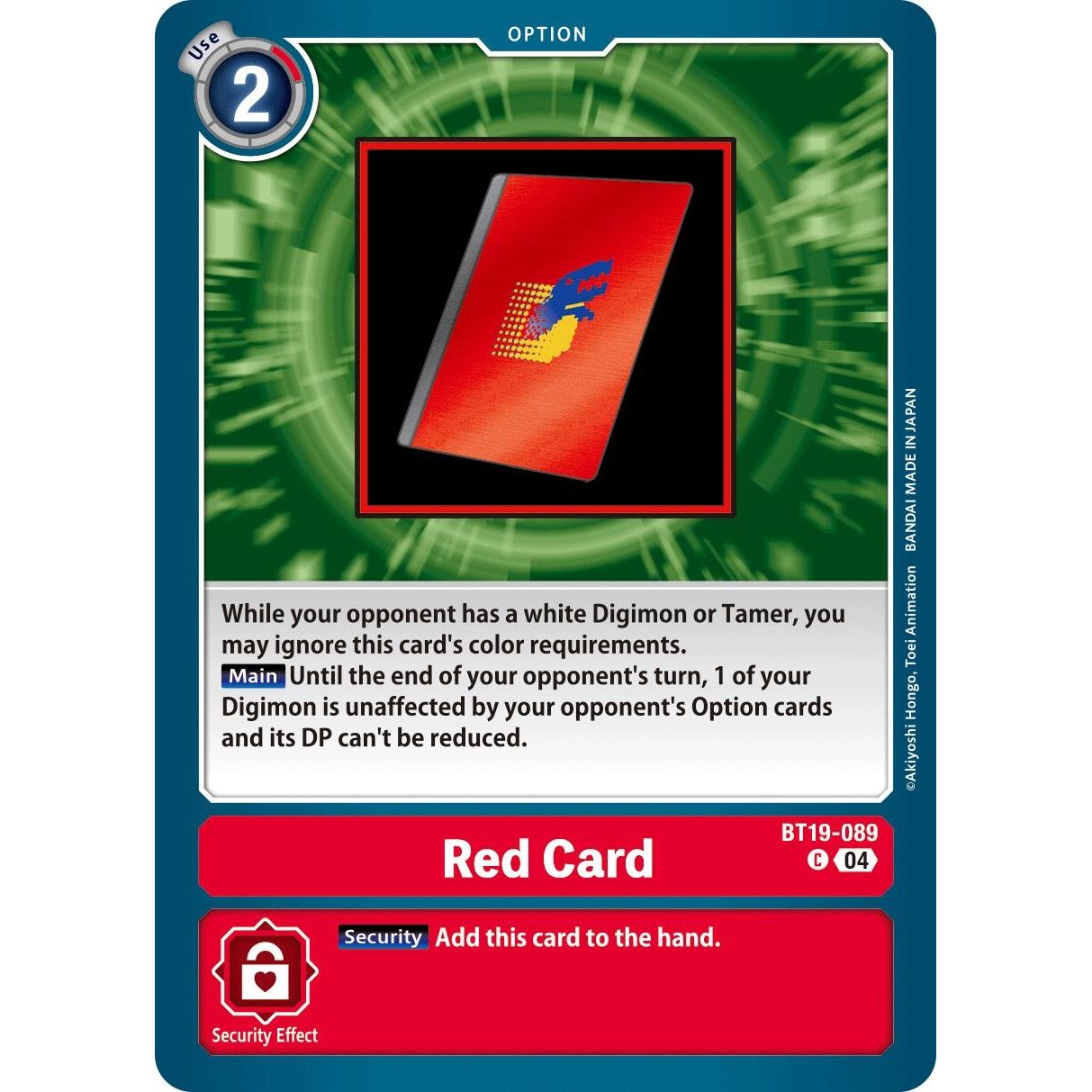 Image for Red Card (BT19-089 C) (BT19-20) - Digimon Card Game