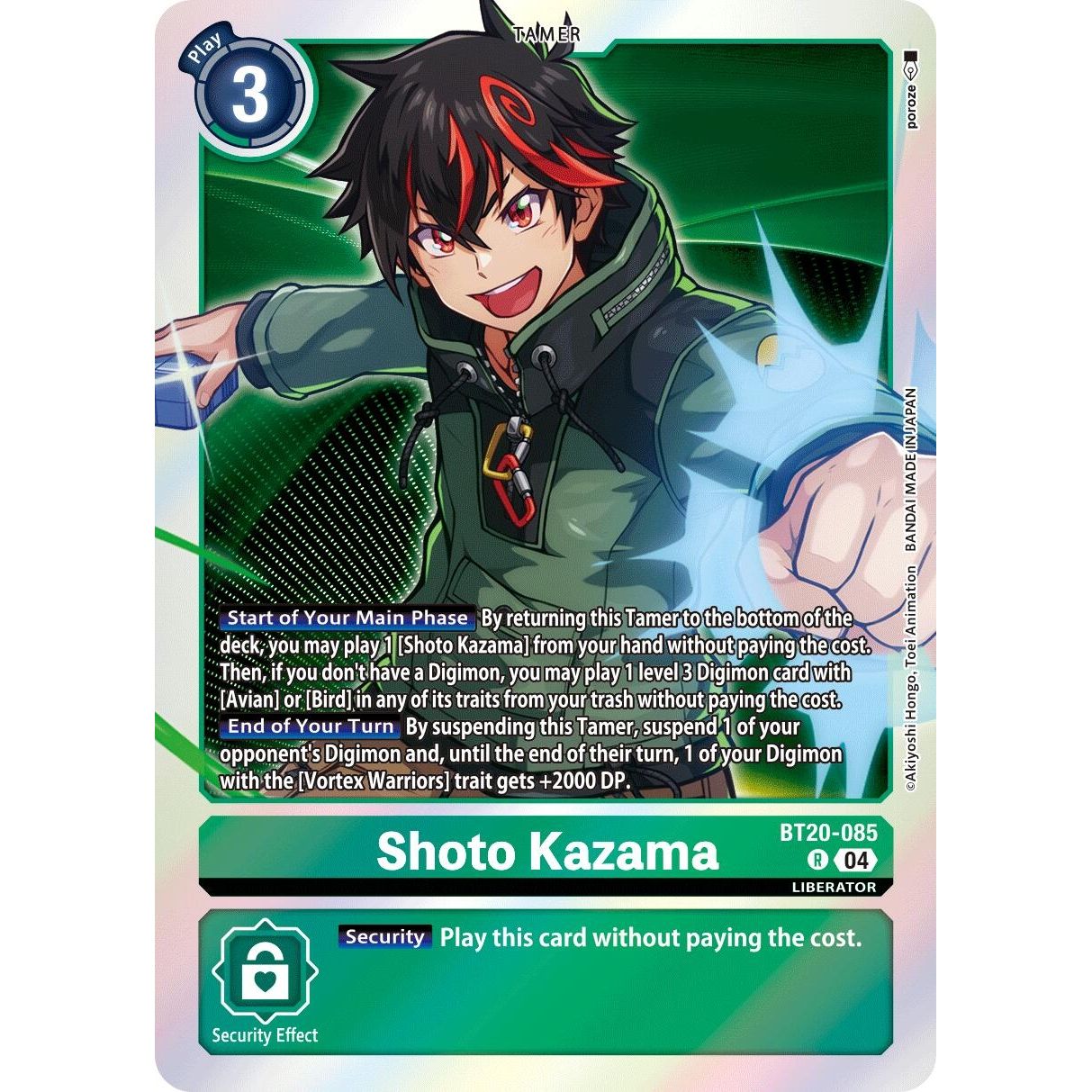 Image for Shoto Kazama (BT20-085 R) (BT19-20) - Digimon Card Game