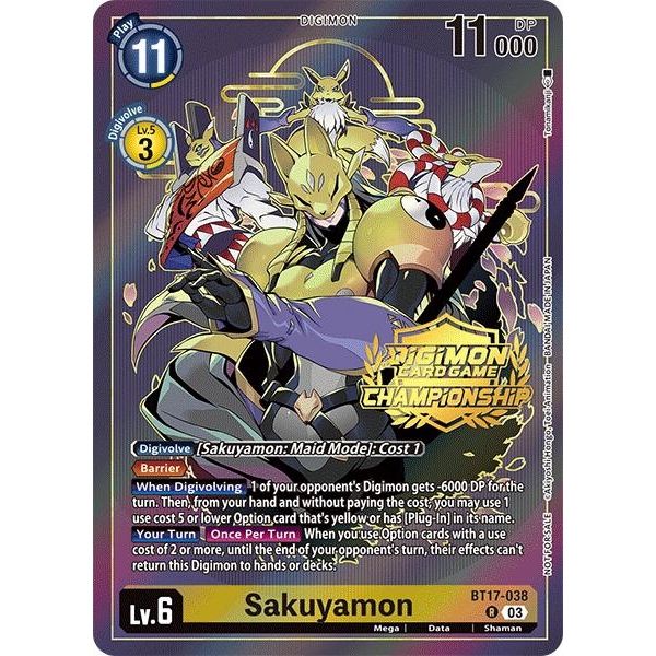 Image for Sakuyamon (Championship 2024 Gold Stamp Card Set) (BT17-038 R) (BT17) - Digimon Card Game