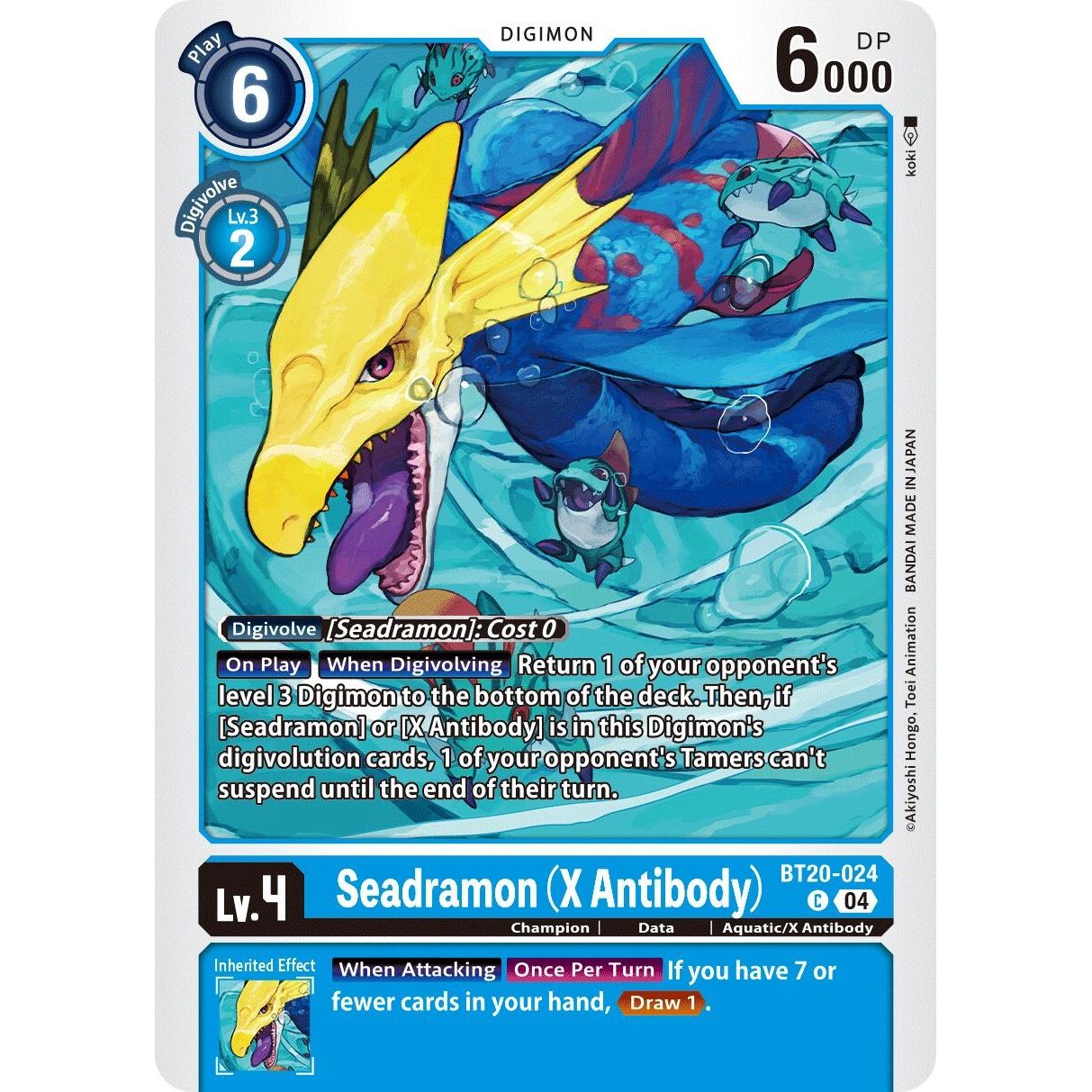 Image for Seadramon (X Antibody) (BT20-024 C) (BT19-20) - Digimon Card Game
