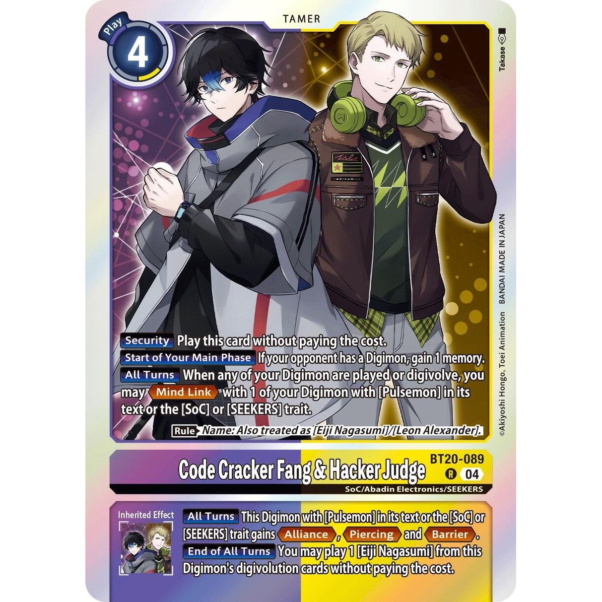 Image for Code Cracker Fang & Hacker Judge (BT20-089 R) (BT19-20) - Digimon Card Game