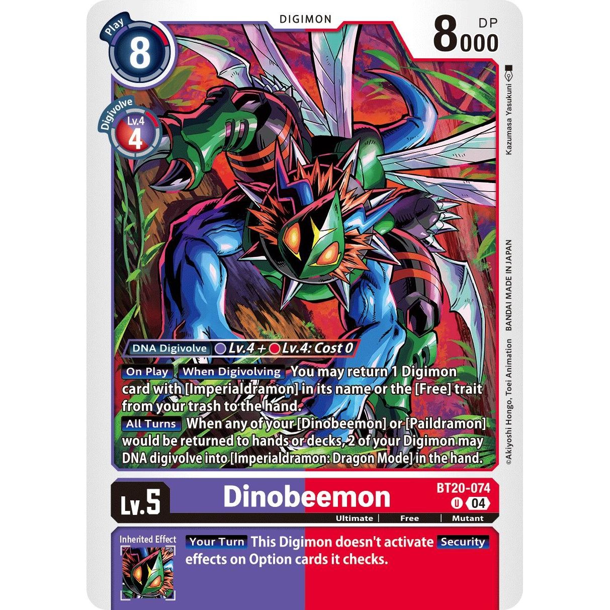 Image for Dinobeemon (BT20-074 U) (BT19-20) - Digimon Card Game