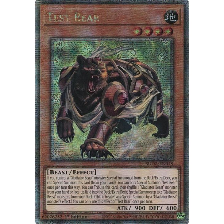 Image for Test Bear (Quarter Century Secret Rare) (SUDA-EN018) (SUDA) - YuGiOh