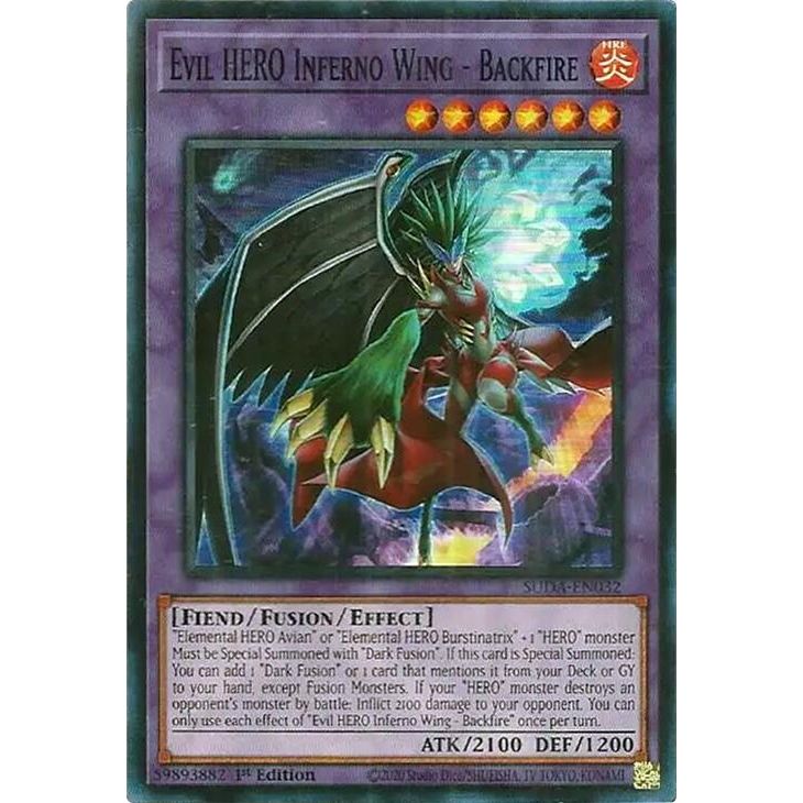Image for Evil HERO Inferno Wing - Backfire (SUDA-EN032) (SUDA) - YuGiOh
