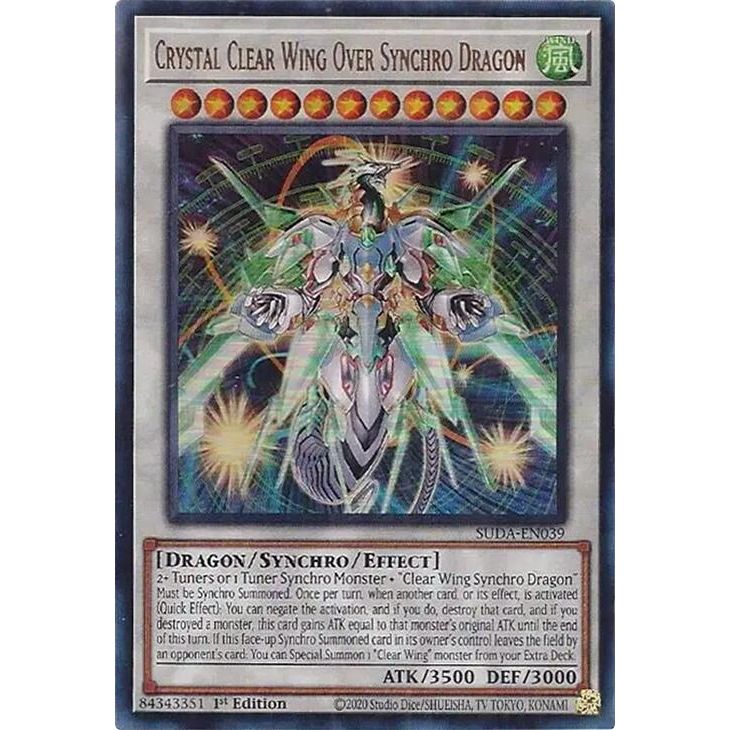 Image for Crystal Clear Wing Over Synchro Dragon (SUDA-EN039) (SUDA) - YuGiOh
