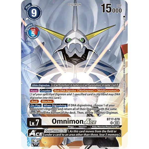 Image for Omnimon ACE (Omnimon Binder Set) (BT17-078 SR) (BT17) - Digimon Card Game