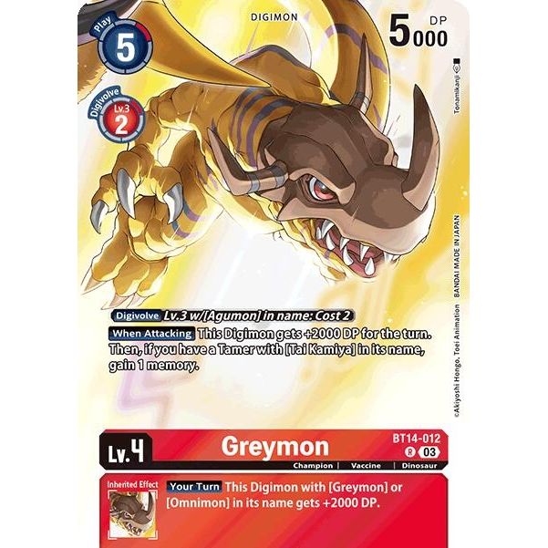 Image for Greymon (Omnimon Binder Set) (BT14-012 R) (BT14) - Digimon Card Game