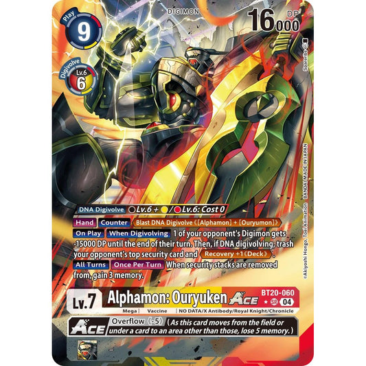 Image for Alphamon: Ouryuken ACE (Alternate Art) (BT20-060 SR) (BT19-20) - Digimon Card Game
