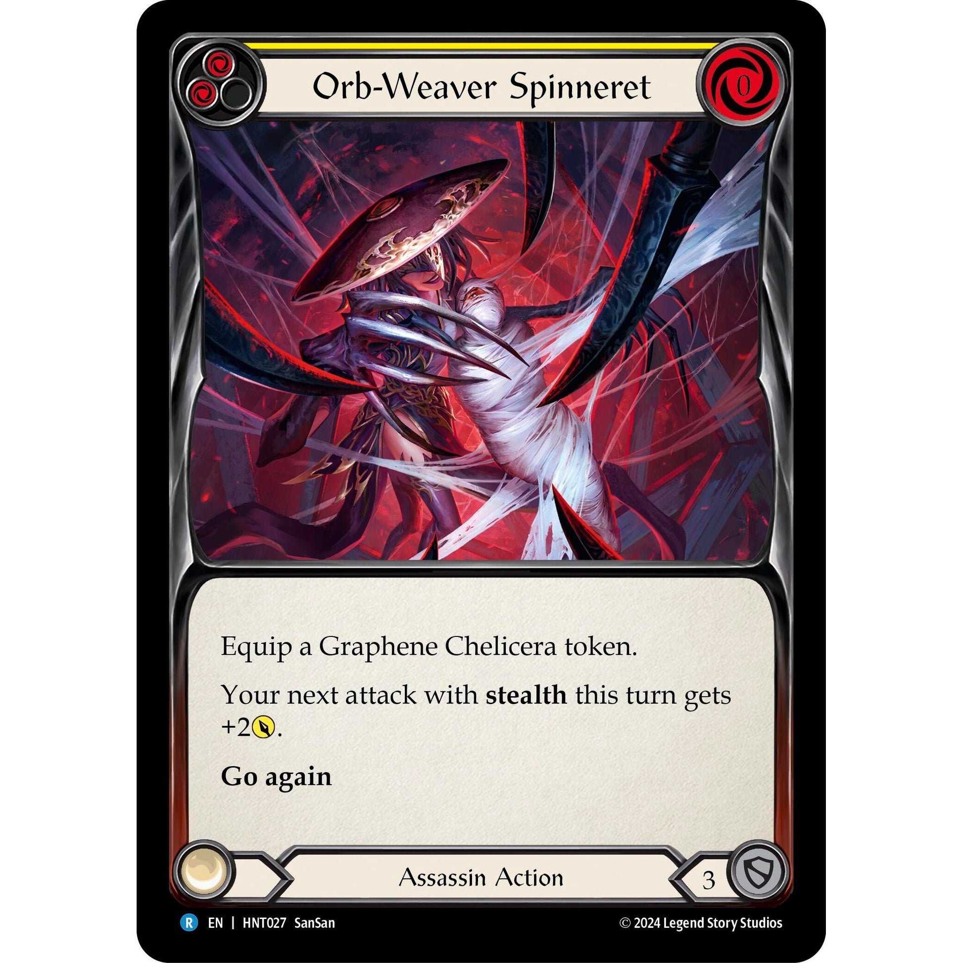 Image for Orb-Weaver Spinneret (Yellow) (HNT027) - Flesh and Blood TCG