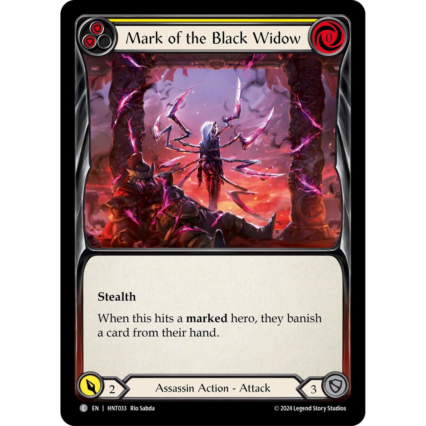 Image for Mark of the Black Widow (Yellow) (HNT033) - Flesh and Blood TCG