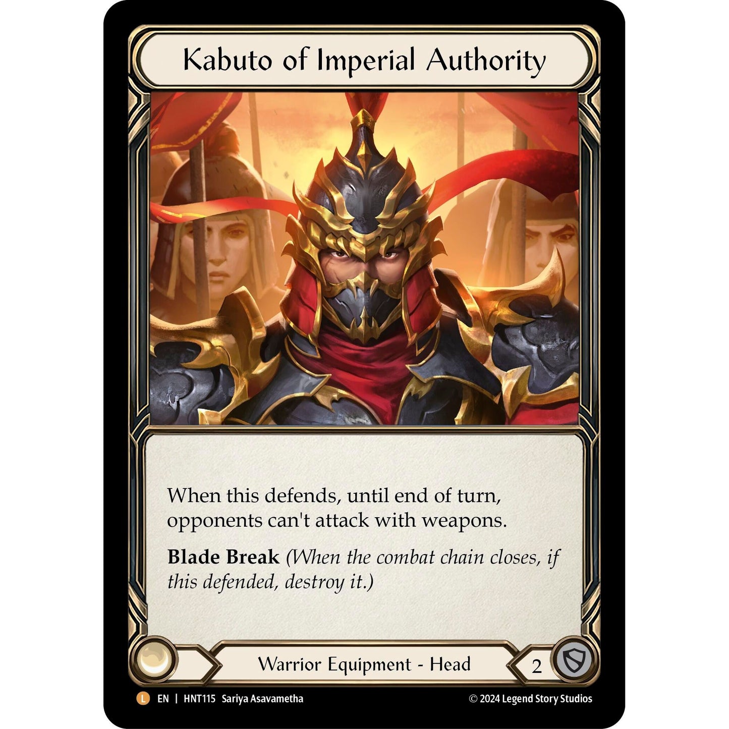 Image for Kabuto of Imperial Authority (HNT115) - Flesh and Blood TCG