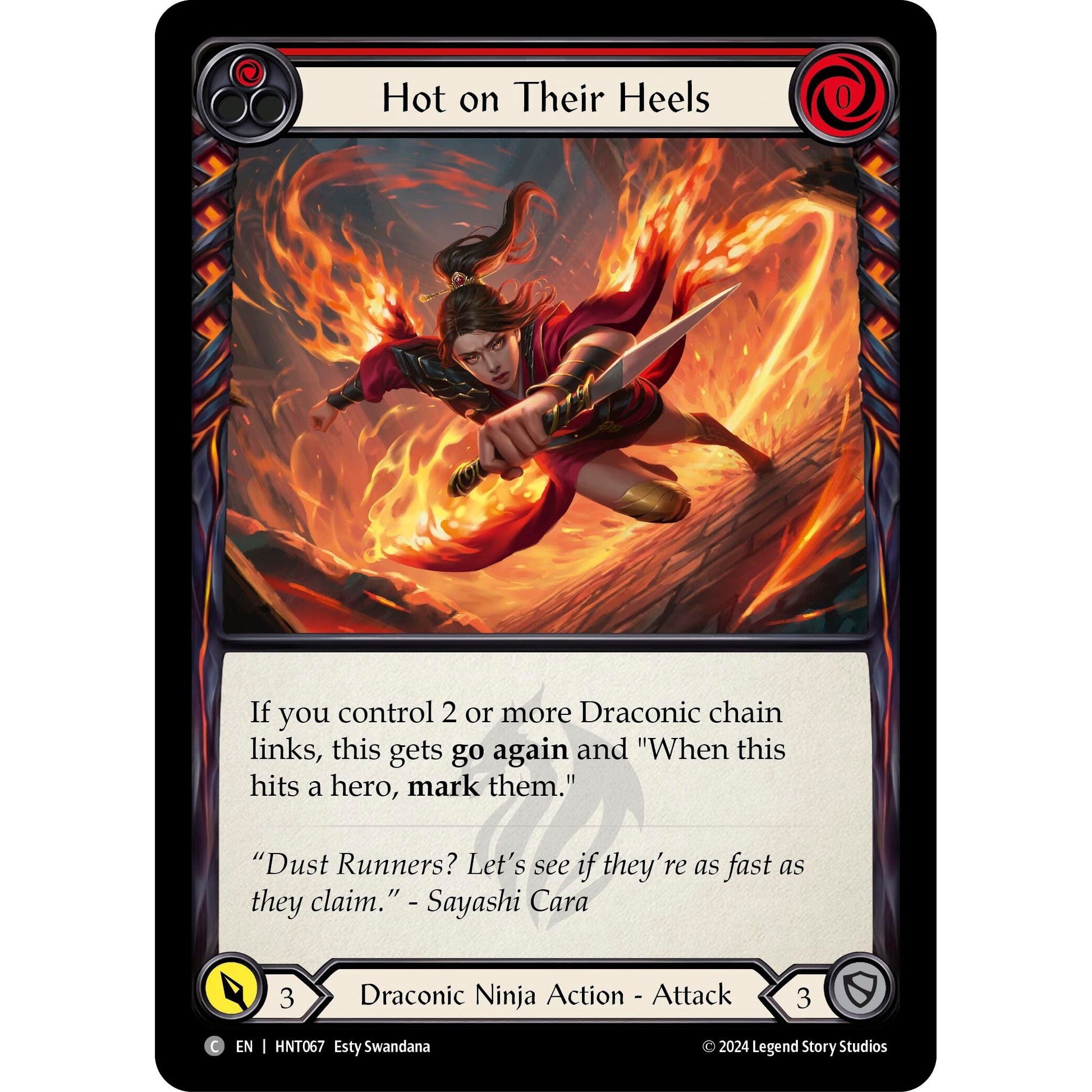 Image for Hot on Their Heels (Red) (HNT067) - Flesh and Blood TCG