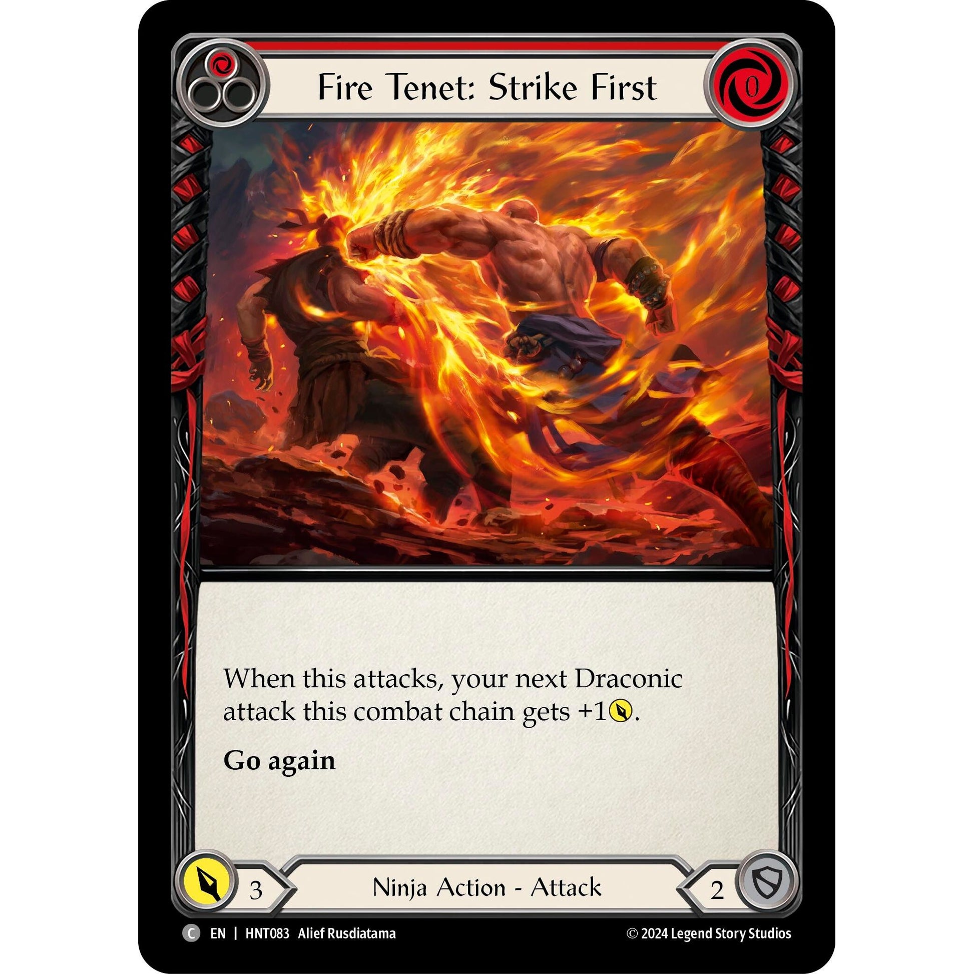 Image for Fire Tenet: Strike First (Red) (HNT083) - Flesh and Blood TCG