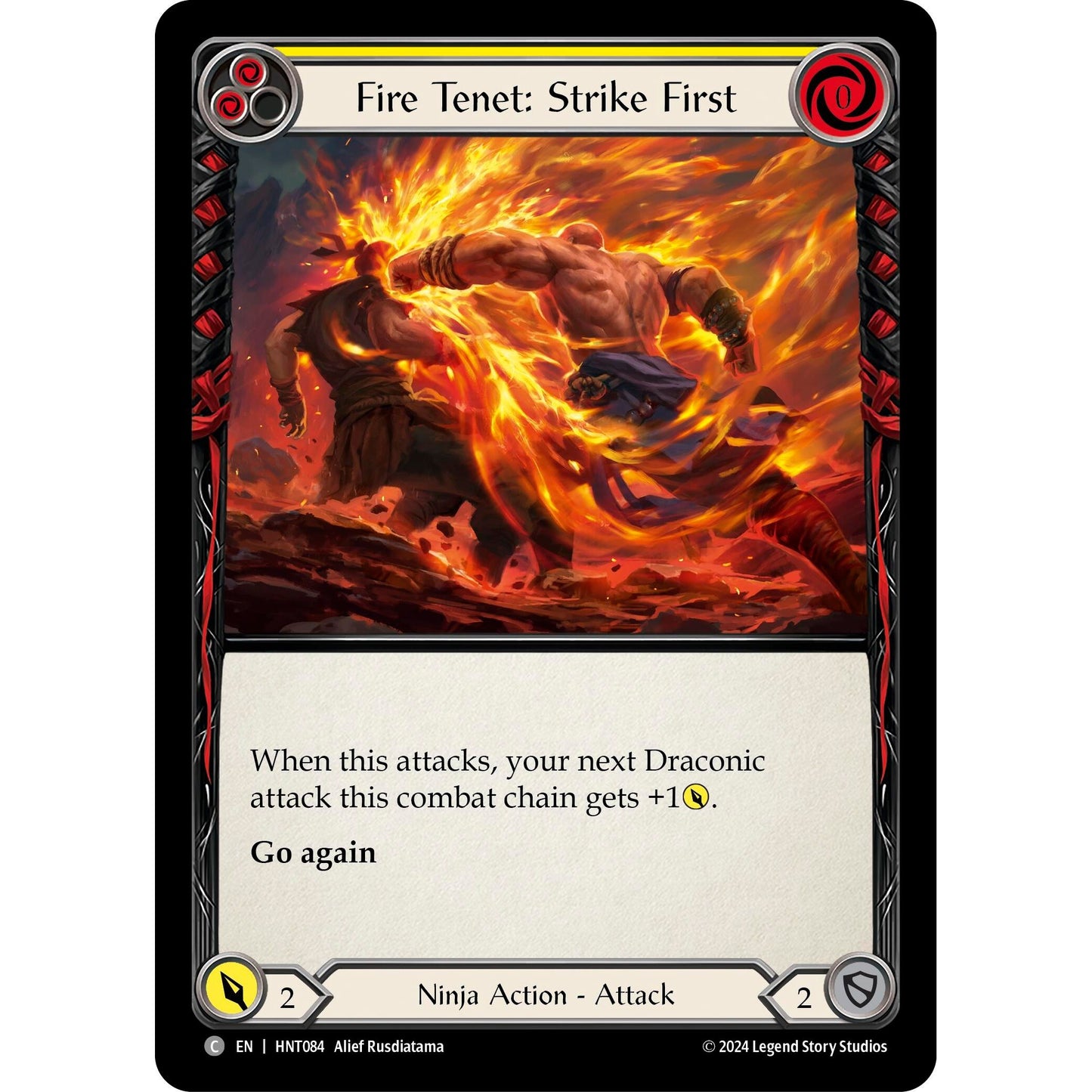 Image for Fire Tenet: Strike First (Yellow) (HNT084) - Flesh and Blood TCG