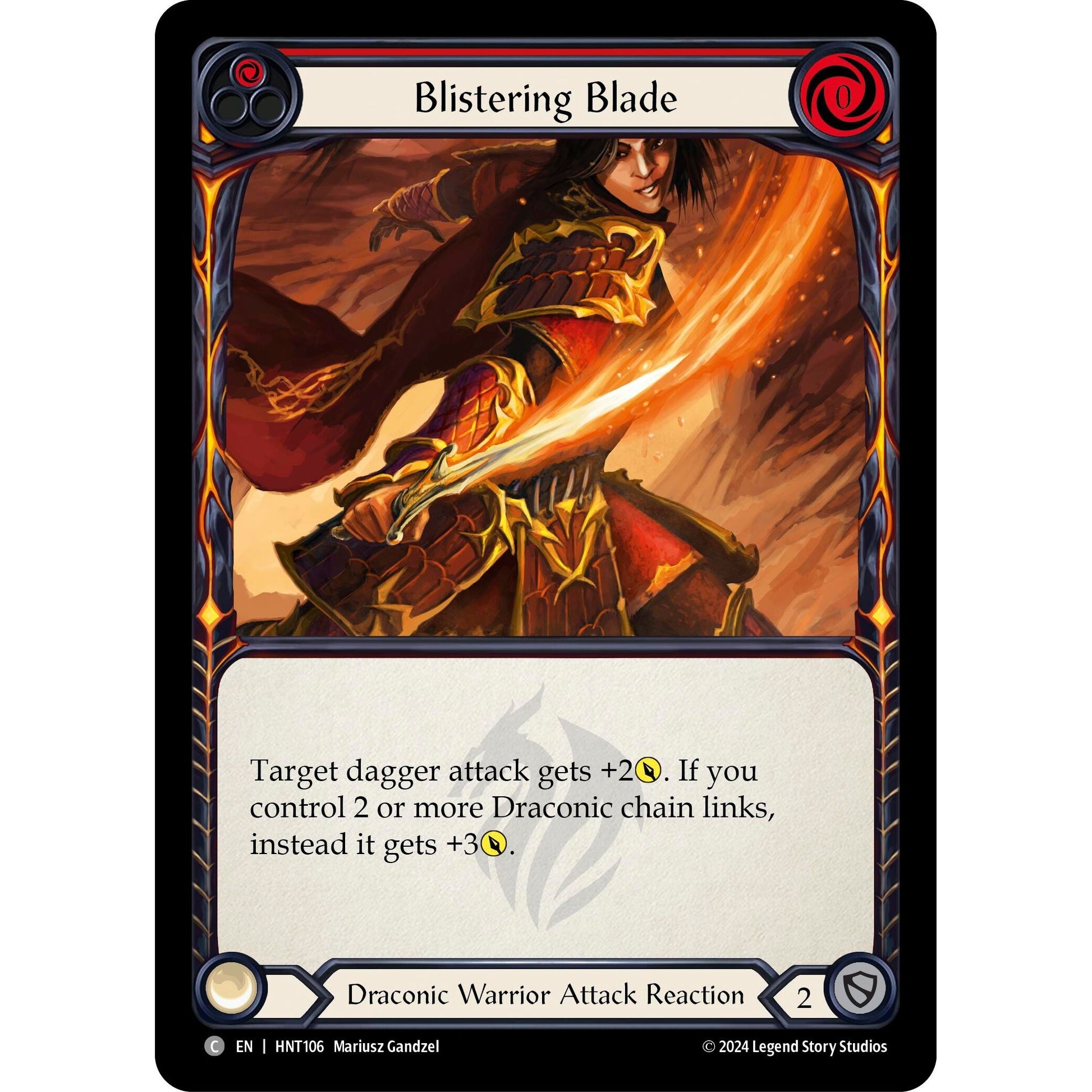 Image for Blistering Blade (Red) (HNT106) - Flesh and Blood TCG