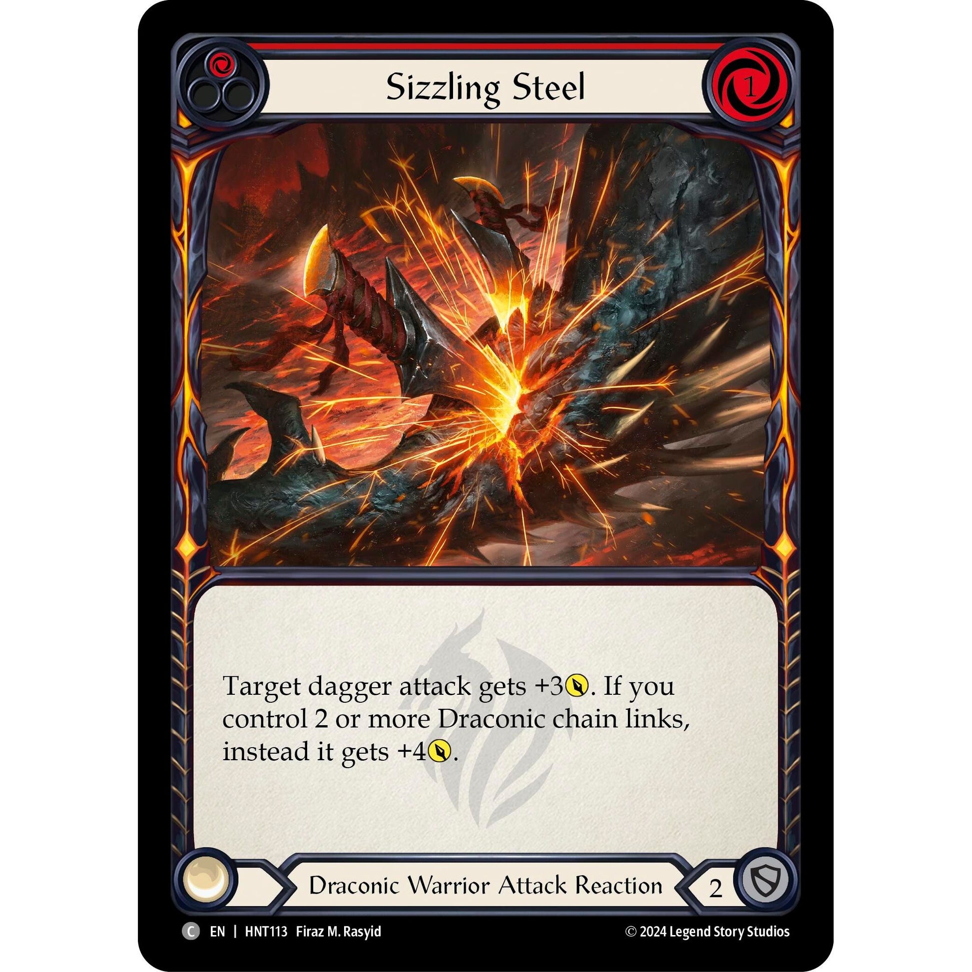 Image for Sizzling Steel (Red) (HNT113) - Flesh and Blood TCG