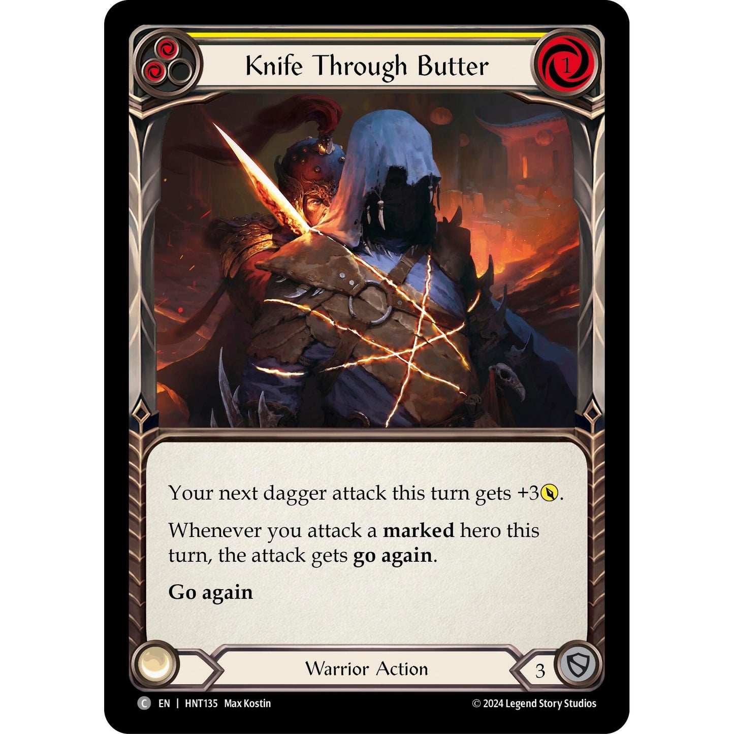 Image for Knife through Butter (Yellow) (HNT135) - Flesh and Blood TCG