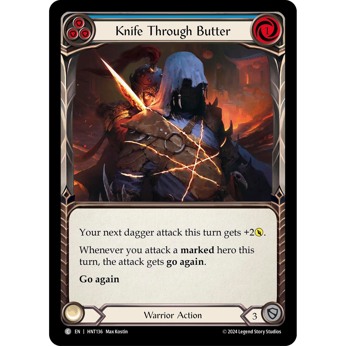 Image for Knife through Butter (Blue) (HNT136) - Flesh and Blood TCG