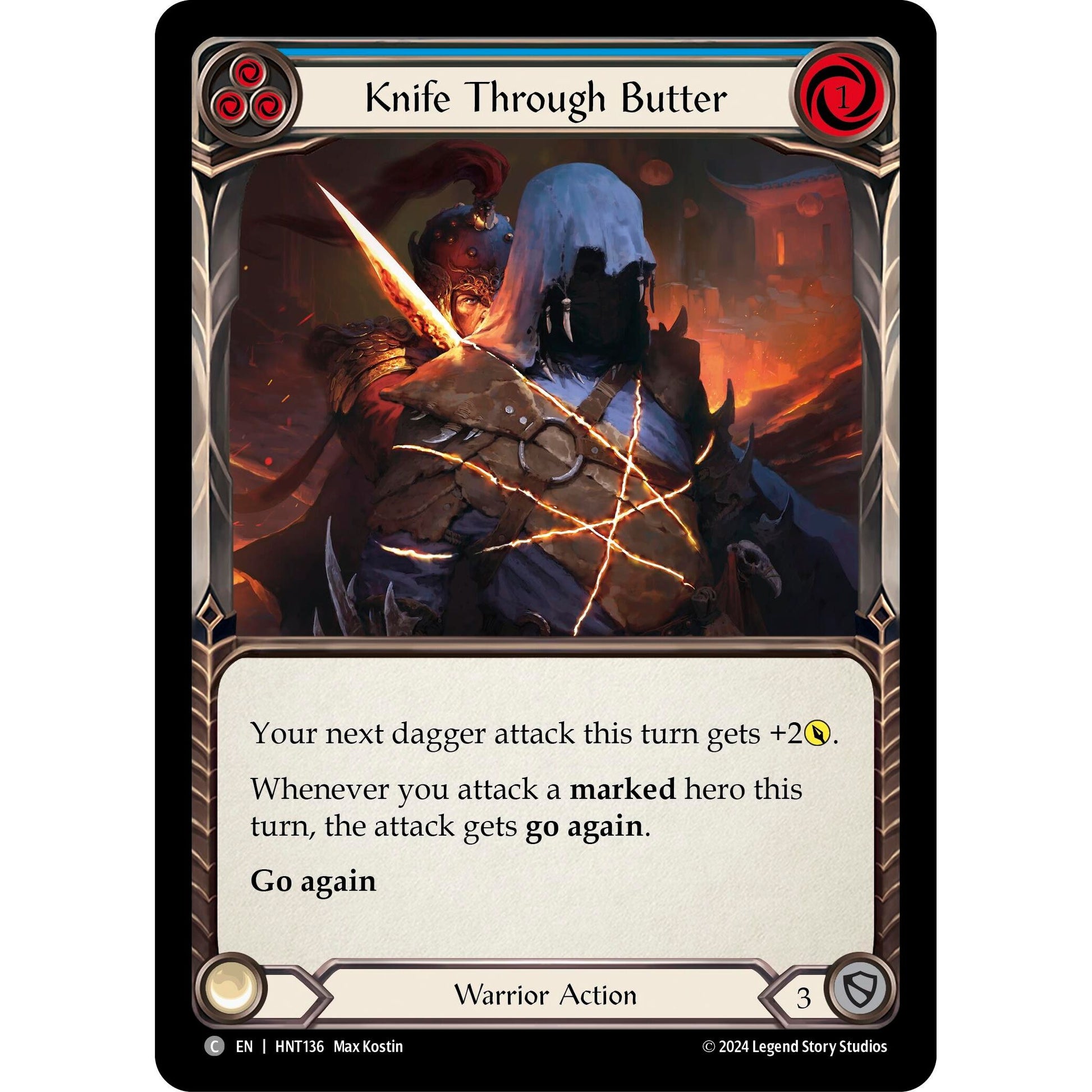 Image for Knife through Butter (Blue) (HNT136) - Flesh and Blood TCG