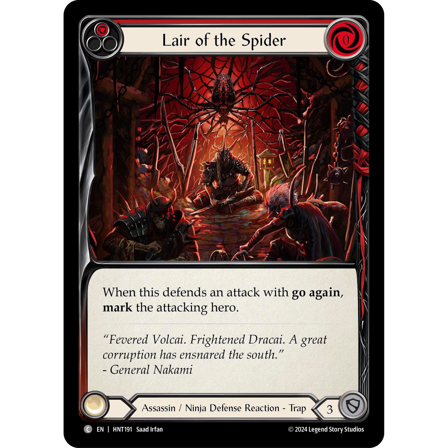 Image for Lair of the Spider (Red) (HNT191) - Flesh and Blood TCG