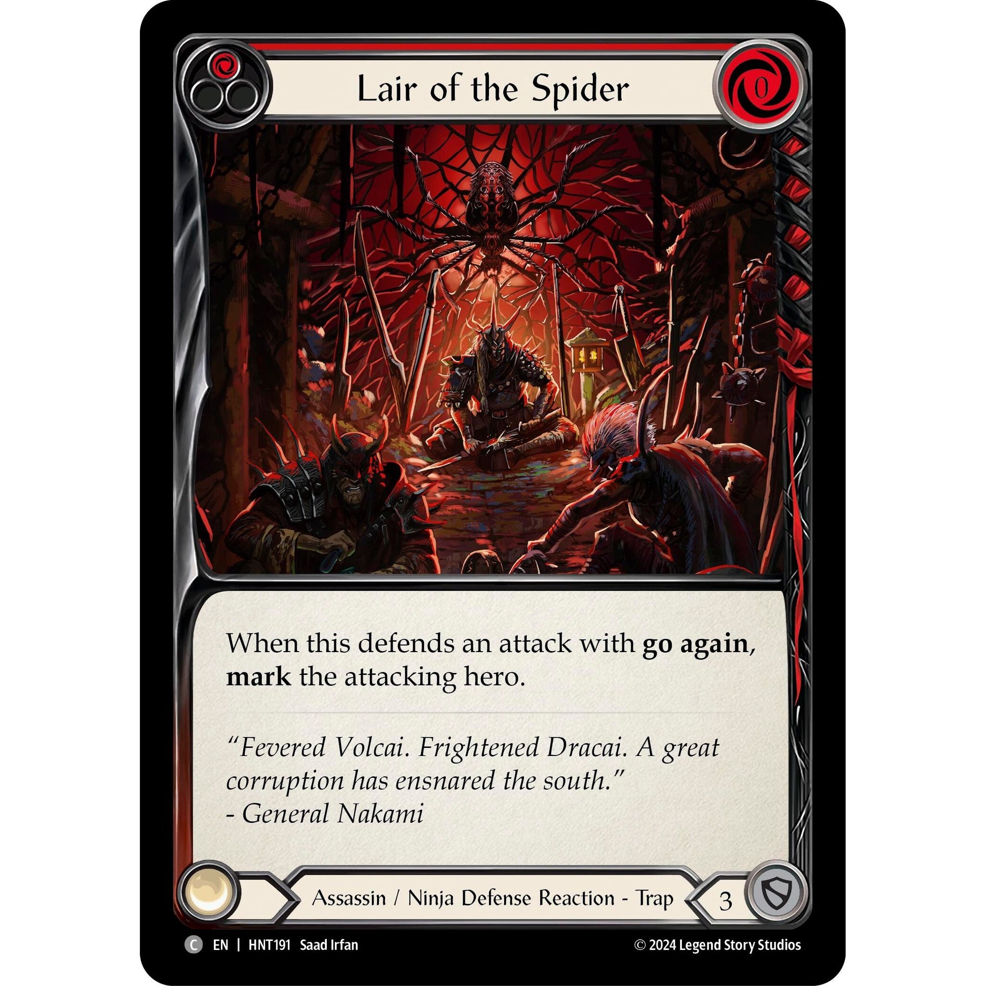 Image for Lair of the Spider (Red) (HNT191) - Flesh and Blood TCG