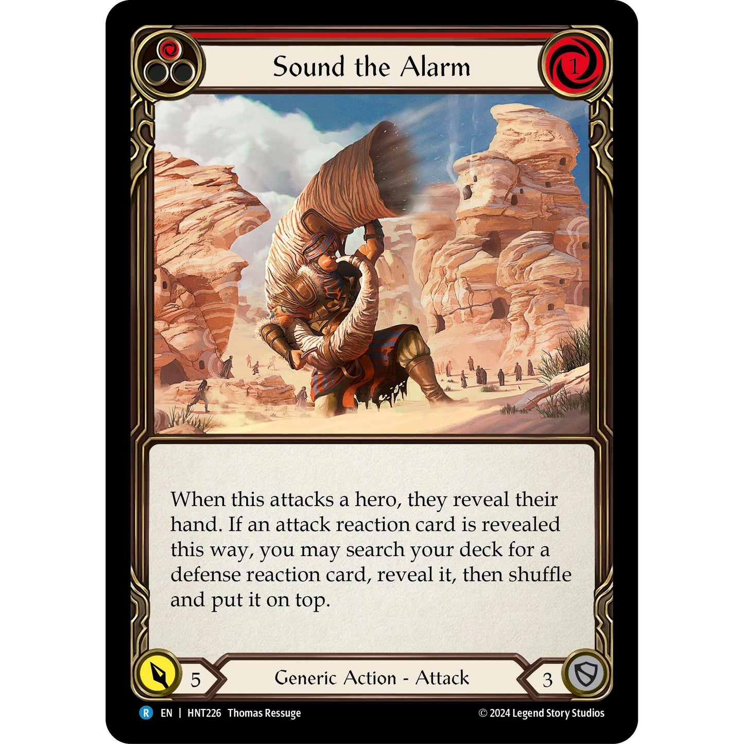 Image for Sound the Alarm (Red) (HNT226) - Flesh and Blood TCG