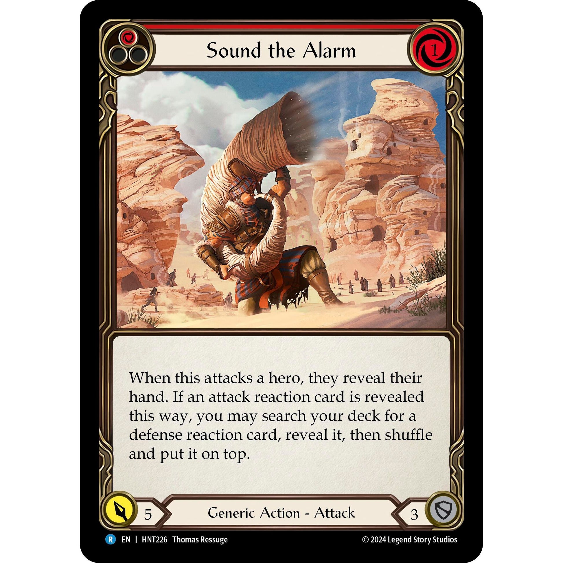 Image for Sound the Alarm (Red) (HNT226) - Flesh and Blood TCG