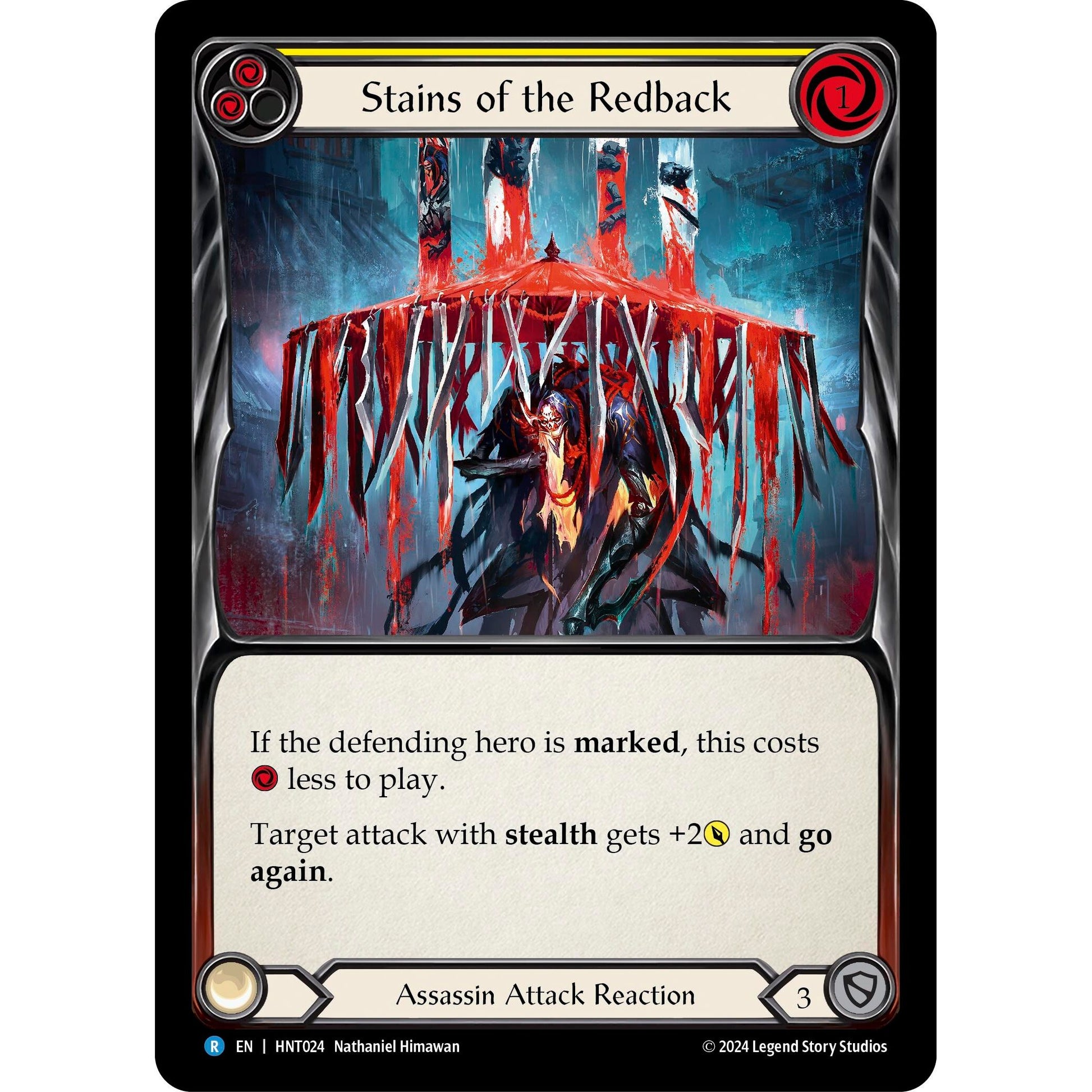 Image for Stains of the Redback (Yellow) (HNT024) - Flesh and Blood TCG