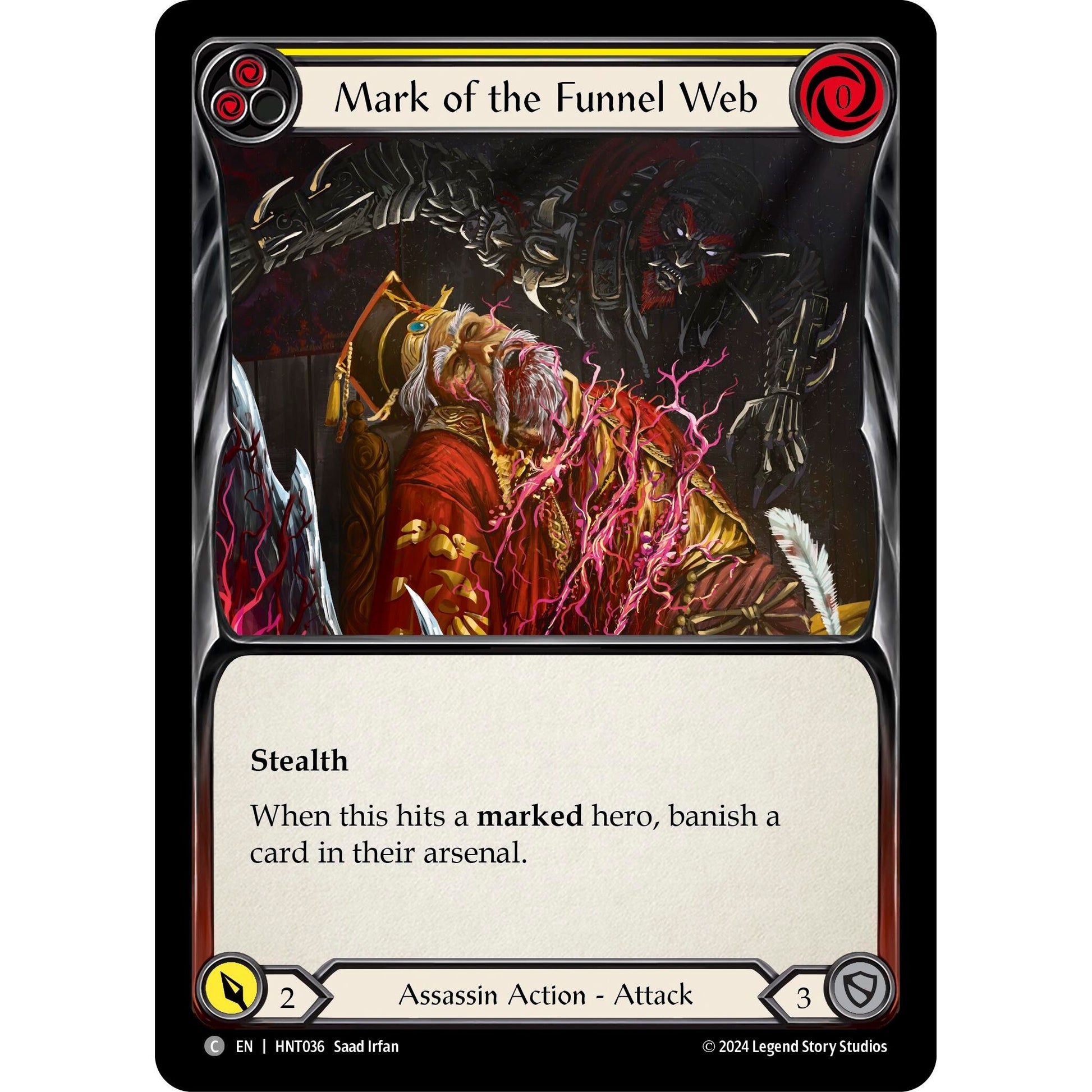 Image for Mark of the Funnel Web (Yellow) (HNT036) - Flesh and Blood TCG