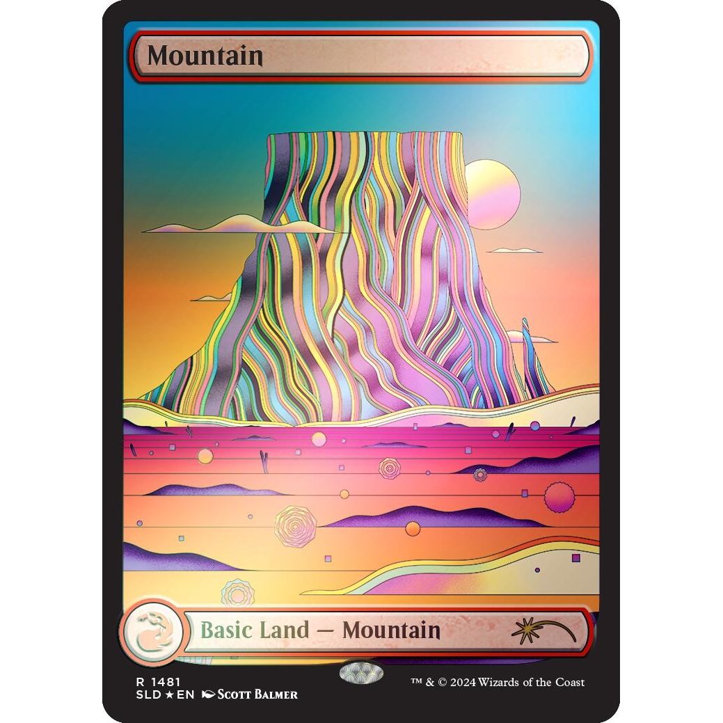 Image for Mountain (1481) (Rainbow Foil) (1481) (SLD) - Magic: The Gathering