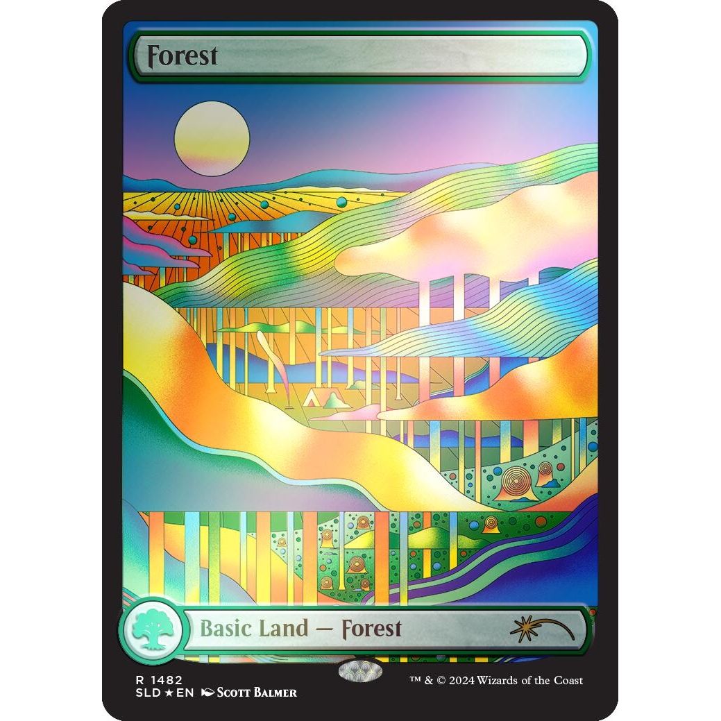 Image for Forest (1482) (Rainbow Foil) (1482) (SLD) - Magic: The Gathering