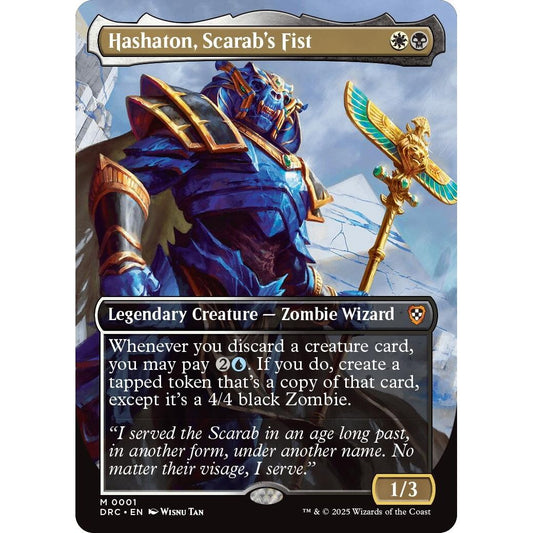 Image for Hashaton, Scarab's Fist (Borderless) (1) (DRC) - Magic: The Gathering