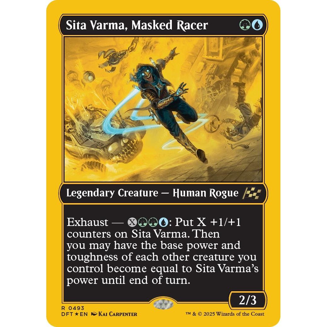 Image for Sita Varma, Masked Racer (First-Place Foil) (493) (DFT) - Magic: The Gathering