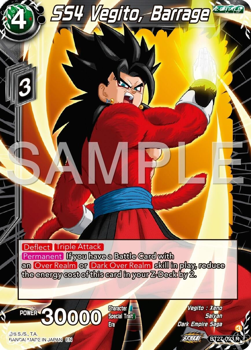 Image for SS4 Vegito, Barrage (BT27-093) (BT27) - Dragon Ball Super: Masters