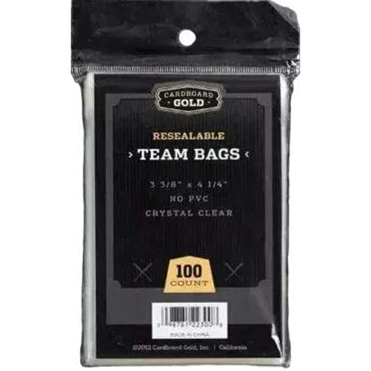 Image for Cardboard Gold Team Bags (100 Count) (Black Packaging) - Collectible Storage