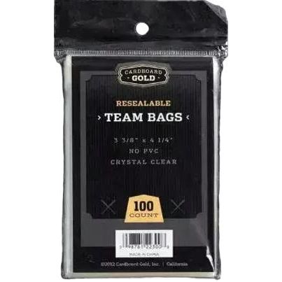 Image for Cardboard Gold Team Bags (100 Count) (Black Packaging) - Collectible Storage