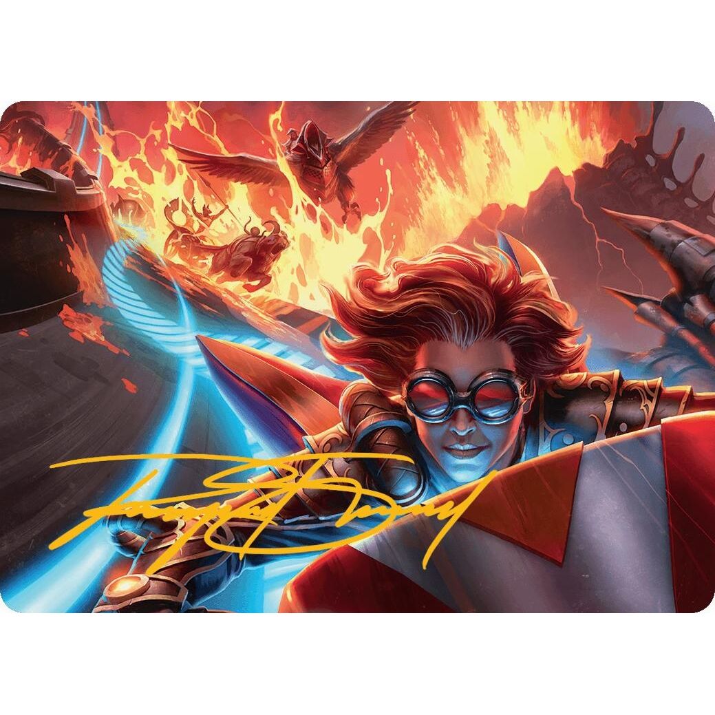Image for Outpace Oblivion Art Card (Gold-Stamped Signature) (24) (AADFT) - Magic: The Gathering