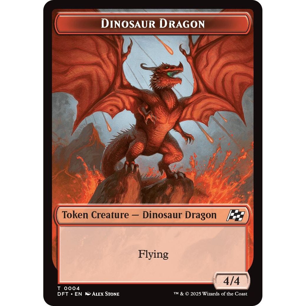 Image for Dinosaur Dragon // Treasure Double-Sided Token (4 // 11) (DFT) - Magic: The Gathering