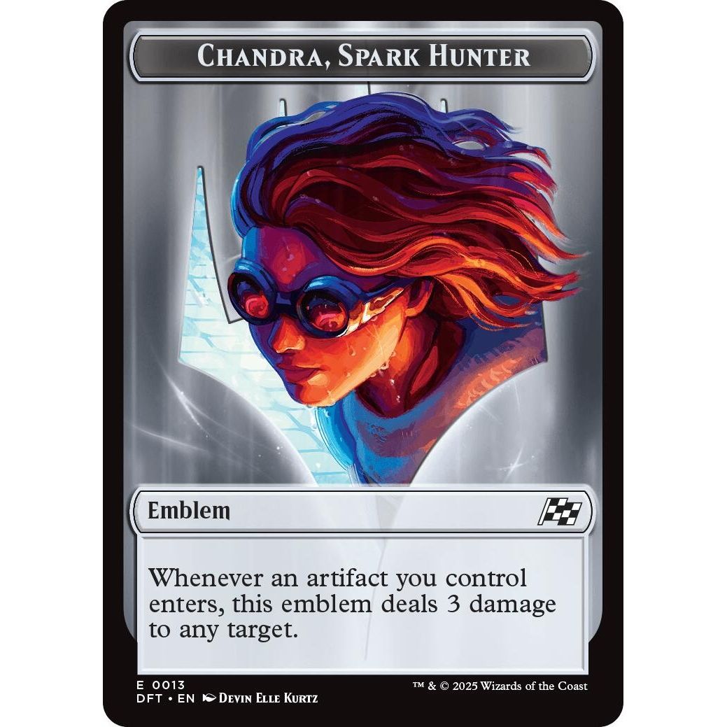 Image for Emblem - Chandra, Spark Hunter // Vehicle Double-Sided Token (13 // 12) (DFT) - Magic: The Gathering