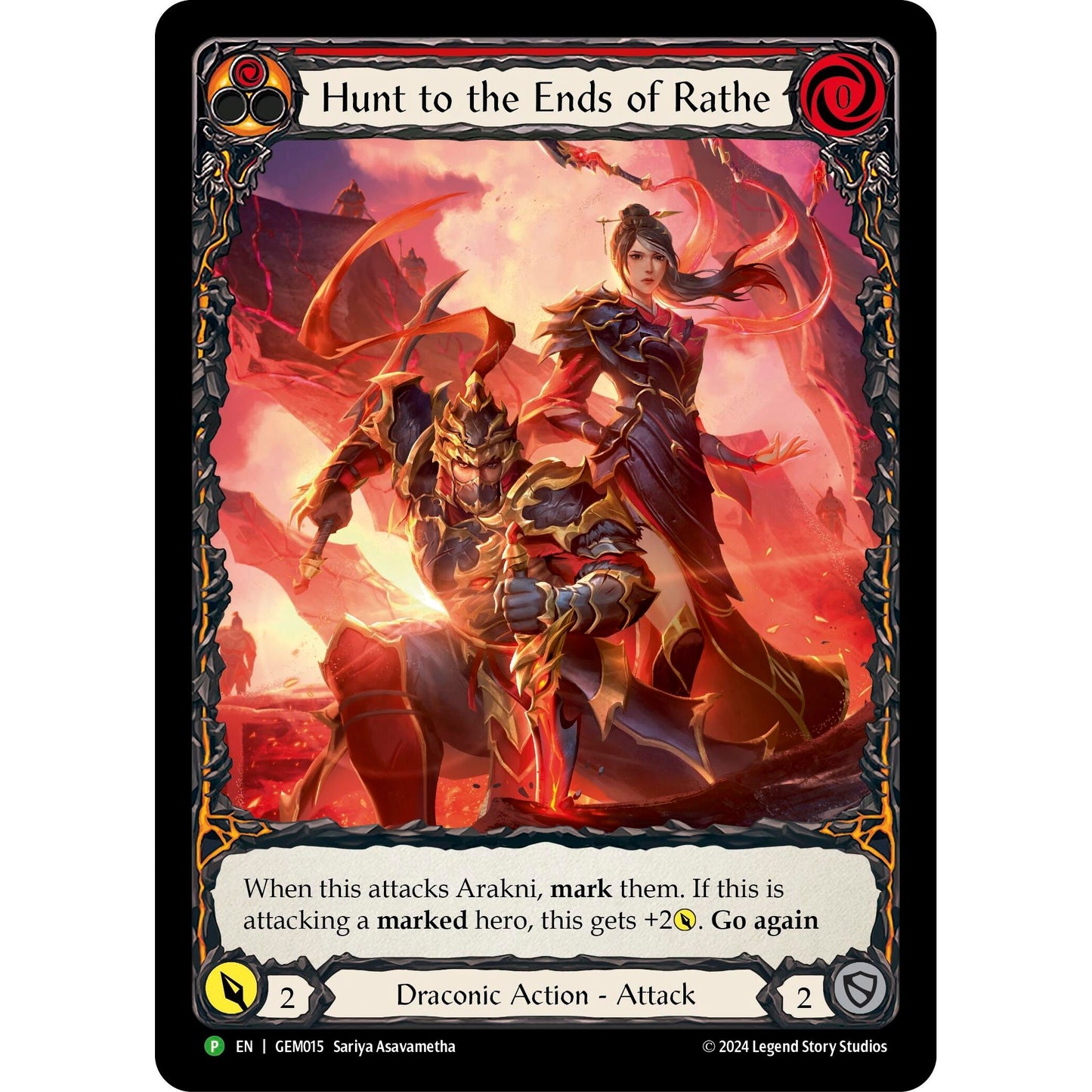 Image for Hunt to the Ends of Rathe (Red) (GEM015) (GEM) - Flesh and Blood TCG