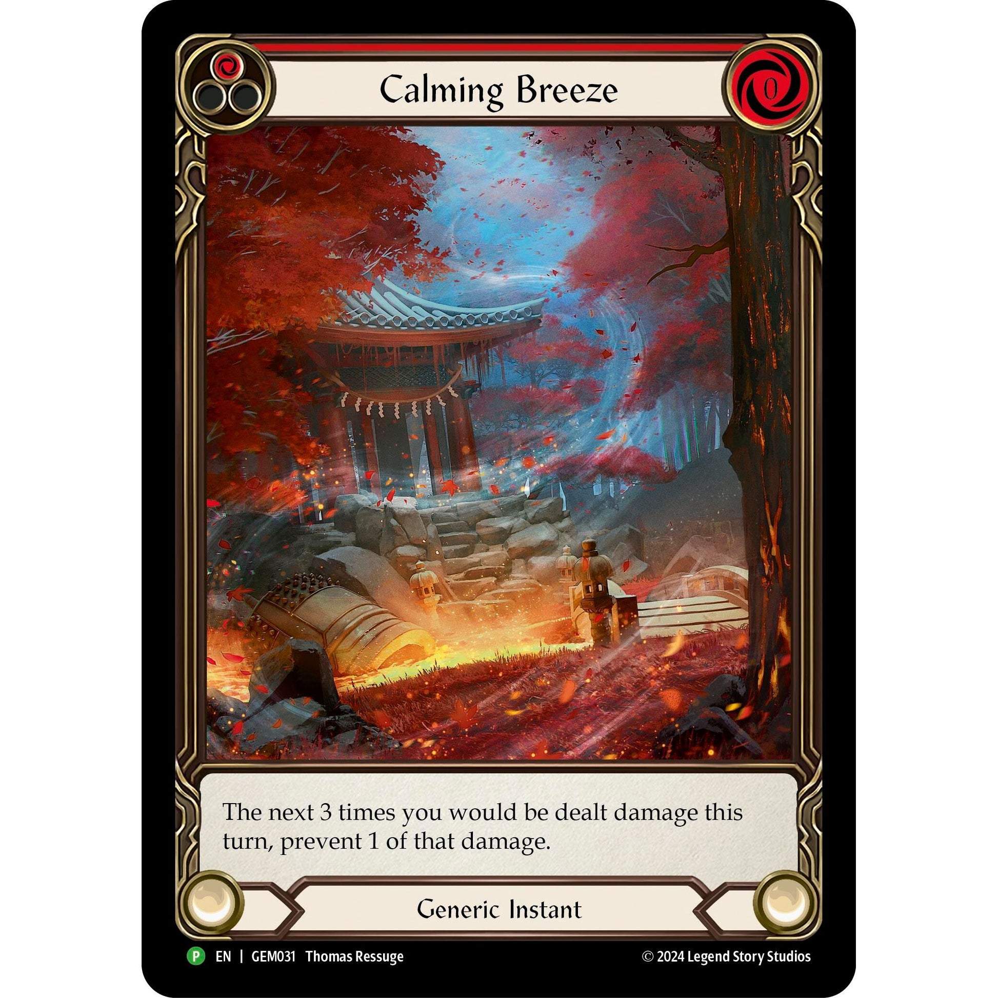 Image for Calming Breeze (Red) (GEM031) (GEM) - Flesh and Blood TCG