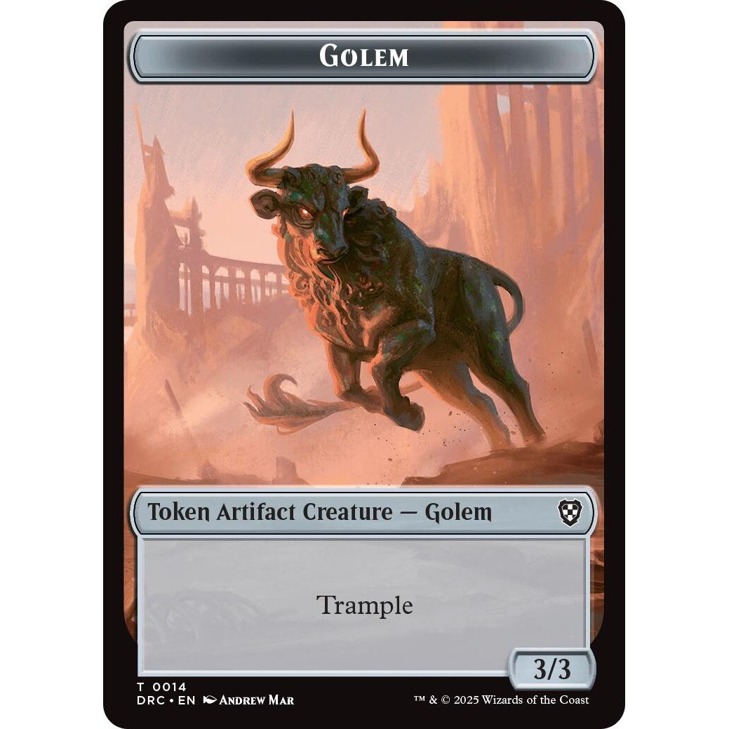 Image for Golem (0014) // Thopter (0010) Double-Sided Token (14 // 10) (DRC) - Magic: The Gathering