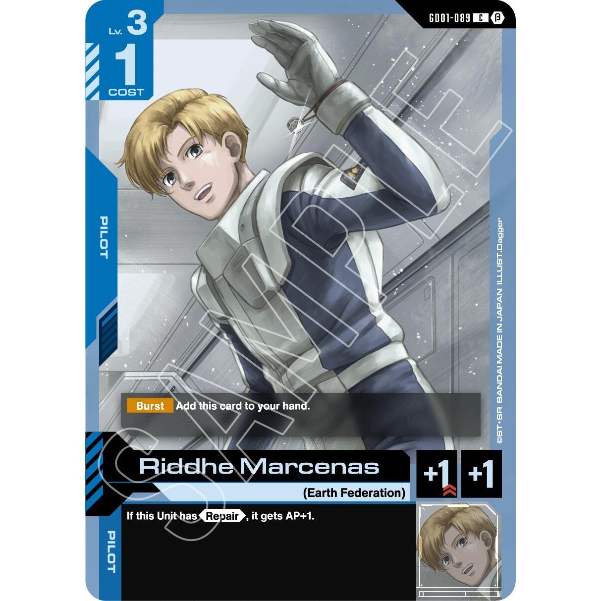 Image for Riddhe Marcenas (GD01-089) (GD01_b) - Gundam Card Game